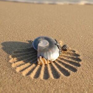 Nautilus Iridescent Shell Sterling Silver Pendant